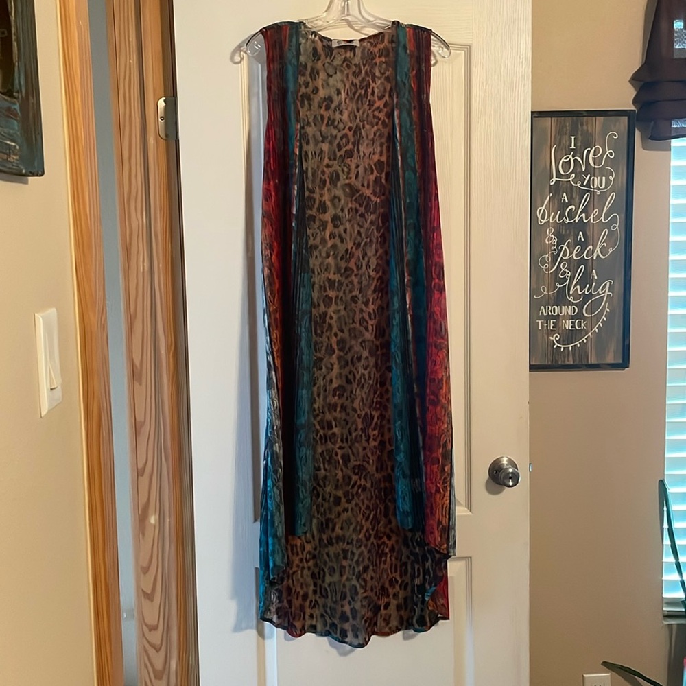 Crazy Train Serape/leopard reversible Kimono